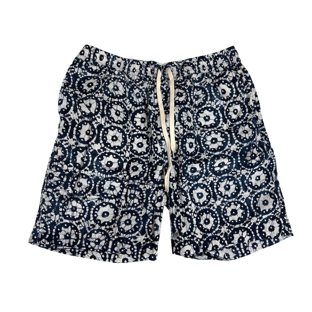 Corridor New York Men's Shorts Small White Blue 100% Linen NWT $225